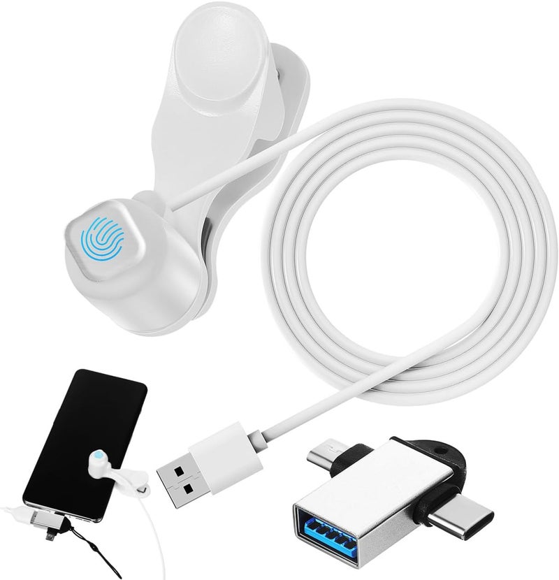 UKCOCO Auto Clicker for Phone with Screen Clicker and Silver USB OTG Adapter 2-in-1 Micro USB to C Converter for Gaming Shopping and Live Streaming - Image 1
